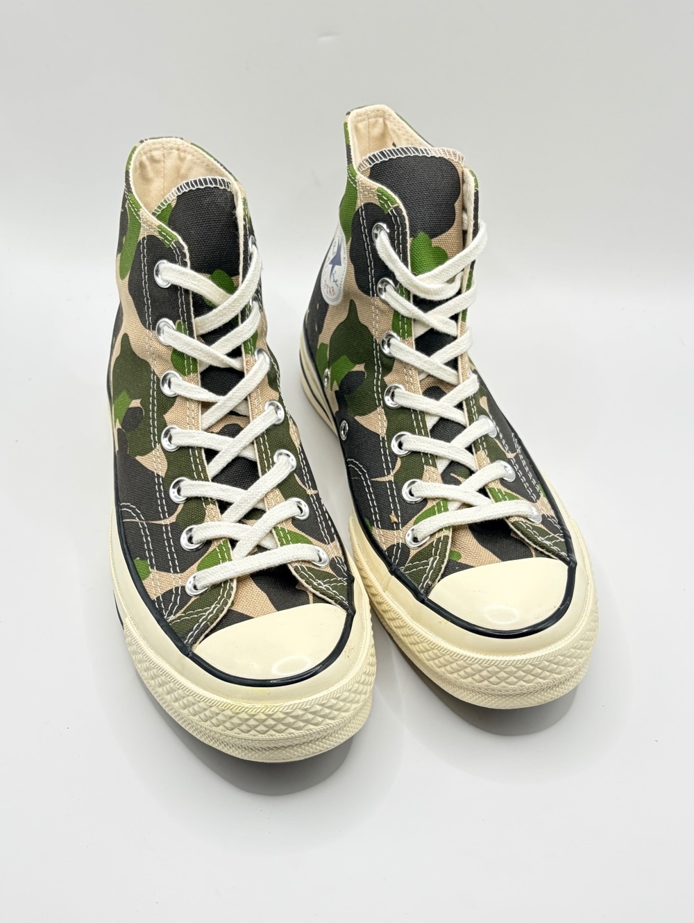 Converse All Star High-Top Sneakers in Green Black Beige Camouflage 6M/8W - Picture 2 of 7